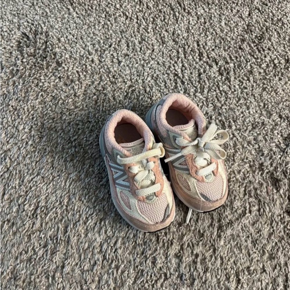 New Balance Kids' Pink and Gray Sneakers